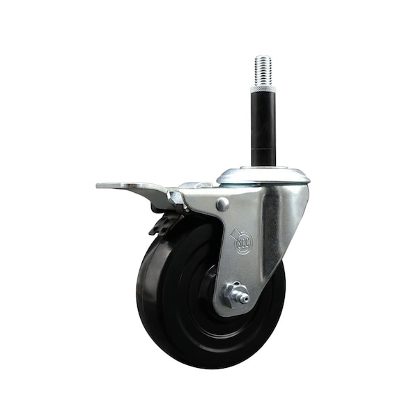 4'' SS Hard Rubber Swivel 3/4'' Expand Stem Caster Total Lock Brake